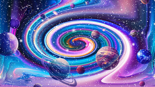 彩色星空漩涡宇宙星空星球