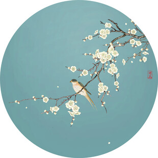 新中式花鸟梅花