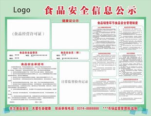食品安全信息公示展板