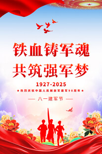 建军98周年海报