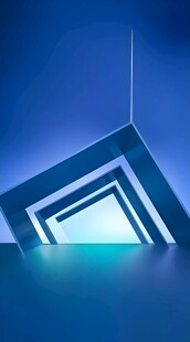 蓝色几何结构建筑光影图