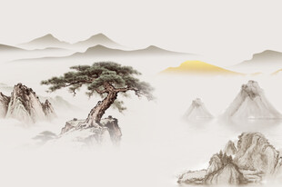 水墨山水背景墙