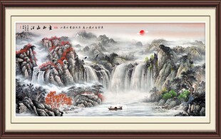 流水生财国画