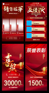 喜报战报销售业绩海报