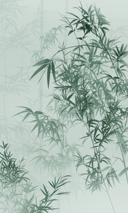 竖幅水墨竹子