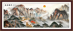 五岳独尊泰山日出江山图