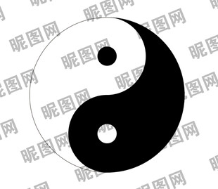 黑白阴阳太极图