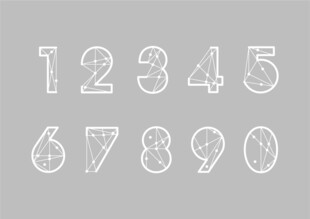 手绘风格数字字体展示