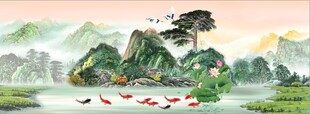 客厅山水背景墙
