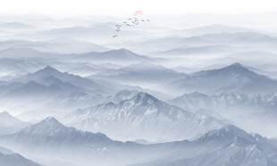水墨山
