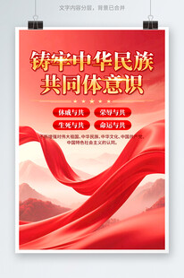 铸牢中华民族共同体意识展板海报