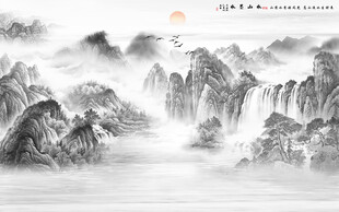 山水国画背景画