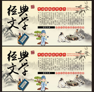 经典文学展板