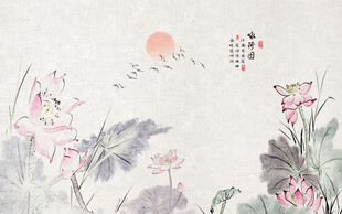 荷花背景墙
