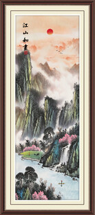 竖幅国画山水
