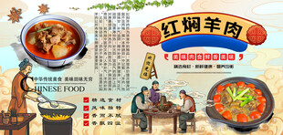 红焖羊肉背景墙