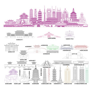 洛阳地标建筑剪影