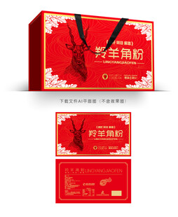 羚羊角粉彩盒