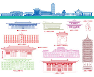 北大建筑矢量图
