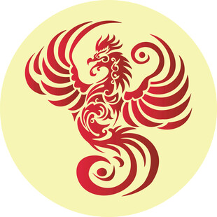 圆形凤凰图腾图案