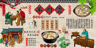 羊肉煲背景墙