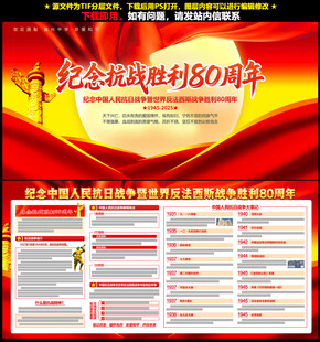纪念抗日战争胜利80周年展板