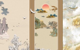 中式古风山水花鸟装饰画