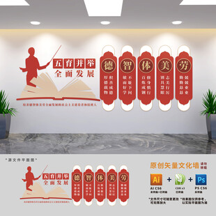 德智体美劳学校展板文化墙
