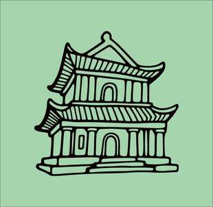 中式传统双层古建筑