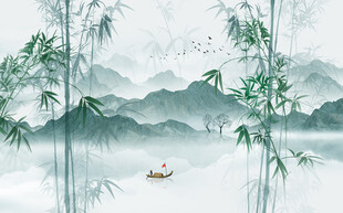 水墨竹子背景