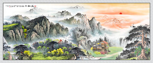 旭日东升国画