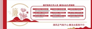 红色廉洁廉政文化墙