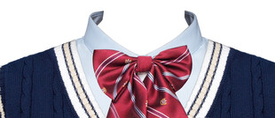 红色蝴蝶结水手服领口