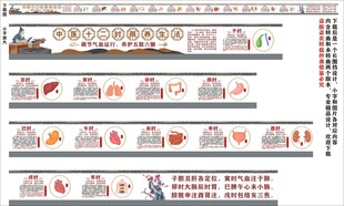 中医经络十二时辰养生法海报展板