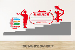 党的教育方针楼梯文化墙