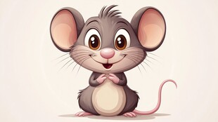 可爱卡通小老鼠形象展示