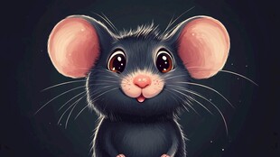 可爱黑老鼠萌趣卡通形象