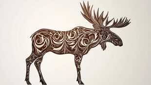 花纹麋鹿艺术插画