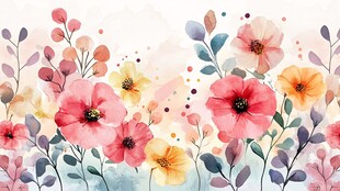 水彩花卉装饰图案背景