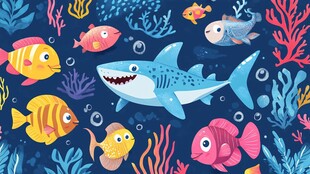 海底欢乐鱼群大聚会