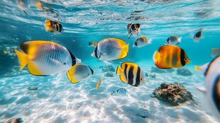 畅游海底的多彩热带鱼