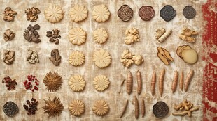 多样美味饼干坚果组合展示