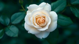 优雅白玫瑰绽放