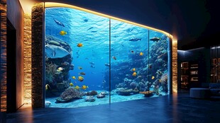 室内大型梦幻海底观赏鱼缸