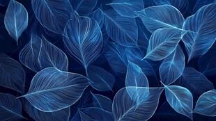 梦幻蓝叶背景图