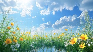 阳光下的烂漫花海