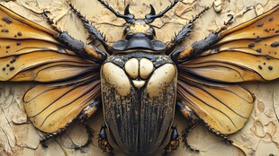 金斑甲虫特写 精致昆虫之美