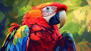色彩斑斓的艳丽鹦鹉
