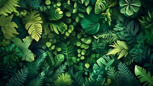 热带绿叶背景图