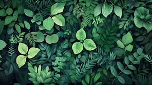 清新绿叶背景图